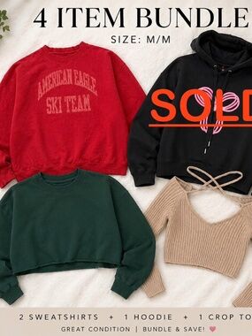 Women’s 3 Piece Bundle Size M – AE Sweatshirt, Hoodie & Tops